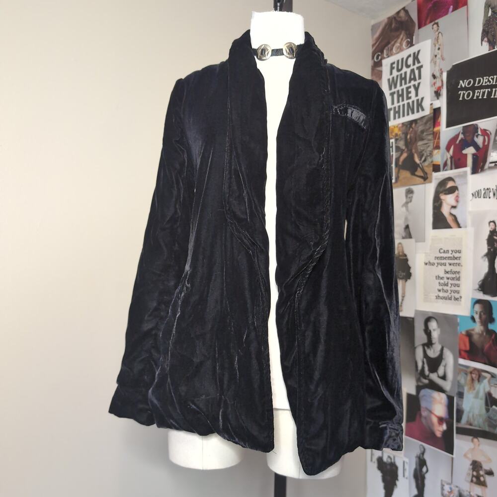 Free People Draped Velvet Jacket With Button Cuffs